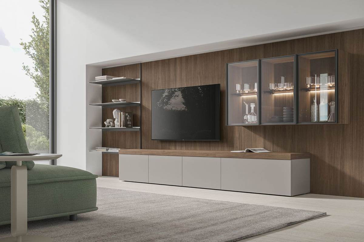 Composizione TV con boiserie